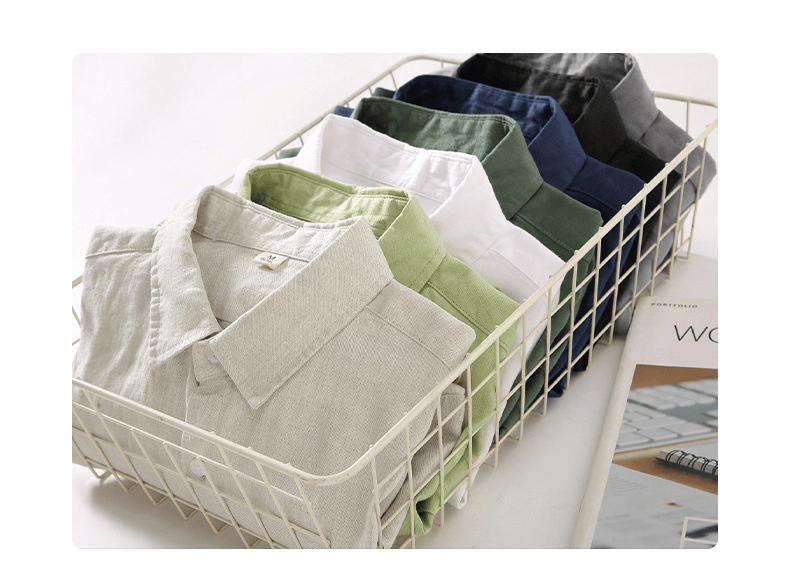 Linen Shirt Men's Long Sleeve Loose Thin Casual