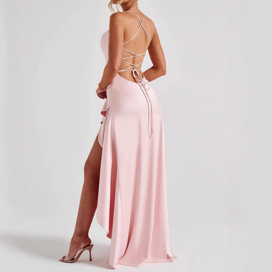 Backless Ruffle Maxi