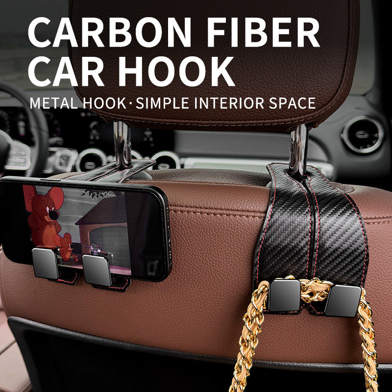 Universal Car Seat Headrest Hook – Bag, Purse & Grocery Organizer Clip (2-Pack)