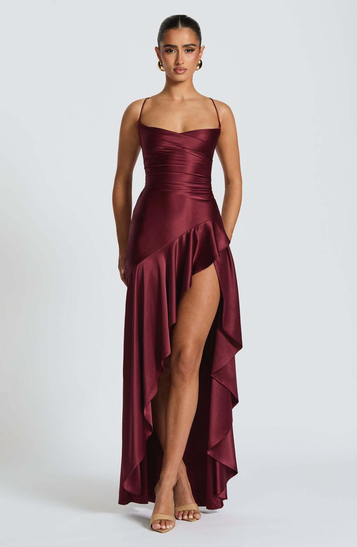 Backless Ruffle Maxi