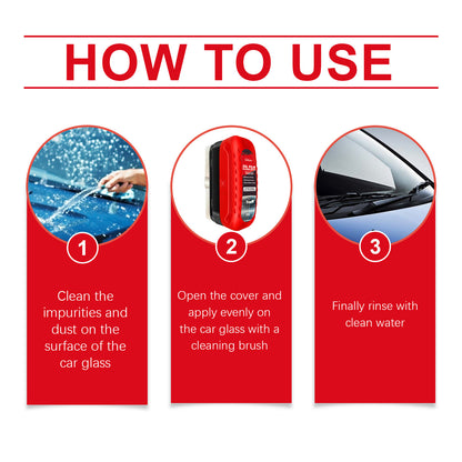 Car Glass Cleaner with Reusable Brush & Foam