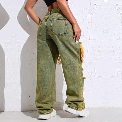 Light-Wash High-Rise Wide-Leg Jeans