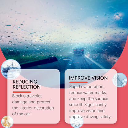 Car Glass Cleaner with Reusable Brush & Foam