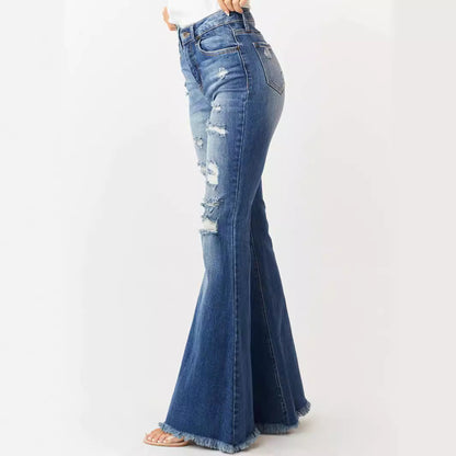 Retro Stretch Bell-Bottom Jeans