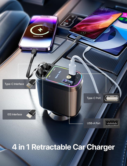 NightSky™ Retractable Fast‑Charge Car Adapter