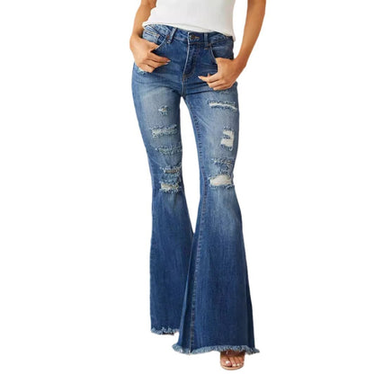 Retro Stretch Bell-Bottom Jeans