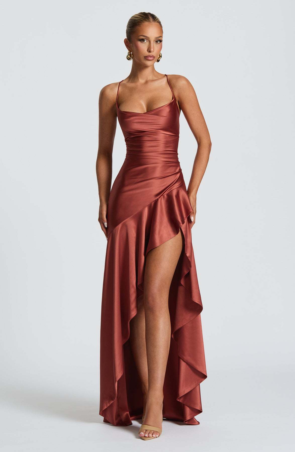 Backless Ruffle Maxi