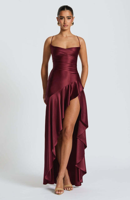 Backless Ruffle Maxi