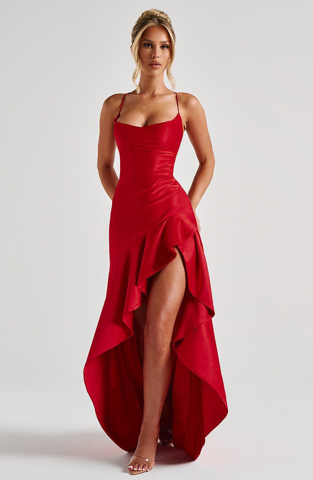 Backless Ruffle Maxi
